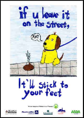 Anti-dog fouling poster designed by Kirsty Shepherd of Fishermoss Primary