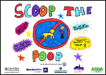 Anti-dog fouling poster designed by Beckie Murray of Portlethen Primary