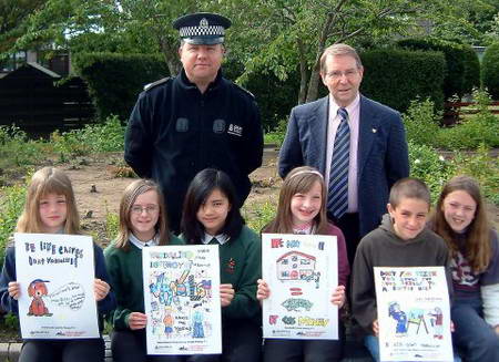 Photo of winners of Westhill primaries' poster competitions