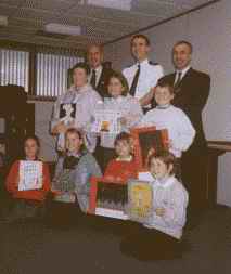Photo of the winners of the 2001 Fireworks Poster Competition.