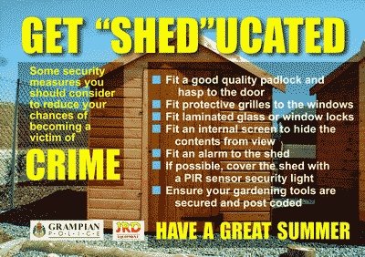 Picture: Get "Shed"ucated - Remember to make your garden shed secure.