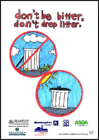 Anti-litter poster designed by Jack Middleton of Fishermoss Primary